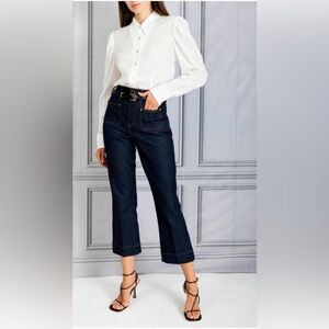 Khaite The Raquel Patch Pocket Crop Jeans in Raw 29 NWT